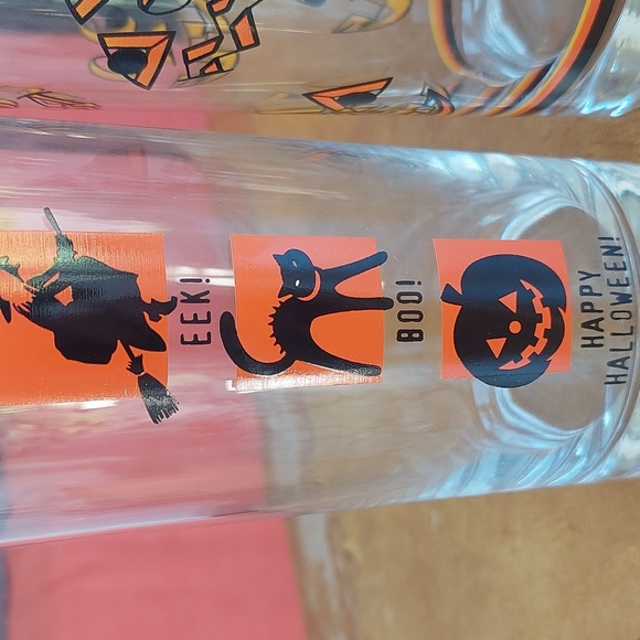 Vintage Halloween Highball Barware Glasses Libbey? Pumpkins Set/4 - Picture 3 of 4